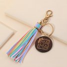 Tassel & Letter Detail Round Charm Keychain for Mom Birthday Gift Car Keys Chain