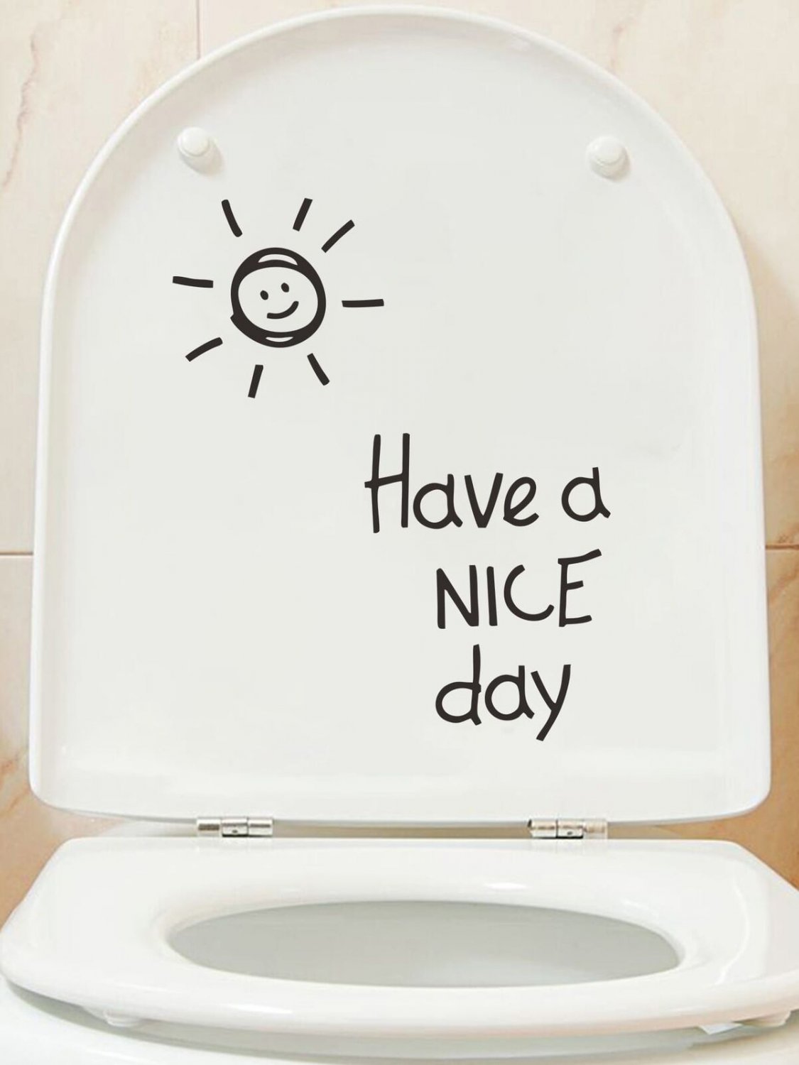 New Slogan Graphic Toilet Lid Decal Wall Decor Sticker Bathroom Wall