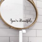 New Mirror Wall Sticker You are Beautiful Removable Wall Stickers Self-adhesive