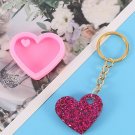 New 1pc Heart Shaped DIY Epoxy Mold Charms Silicone Resin Keychains Mold Handmad