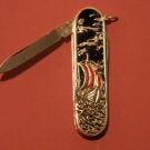 Viking Dragon ship Gents Sterling Silver pocket knife