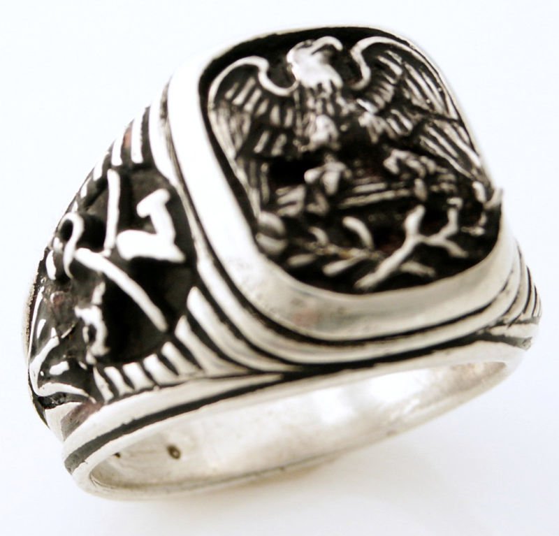 American Eagle Mens US 7th Cavalry ring sterling silver