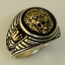 10 Karat Gold  Roman lion Crown signet silver ring