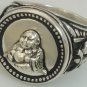 Lucky Buddha Ohm Mens Coin silver ring