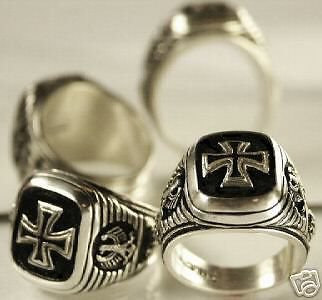Iron  Cross,Eagle Signet ring....Sterling Silver,Lge