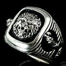 Roman Lion,Fasces Signet  ring,,,Sterling Silver,Lge.
