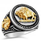 10 Karat Gold American Buffalo Mens Coin ring