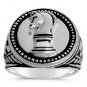 Knights Chess Mens Coin ring sterling silver