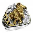 Cerberus Hades Hellhound Guardian Ring Sterling silver Lge