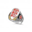 Richard the Lionheart Shield  10k gold Ster Silver ring
