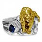 New York 42 street 10 Karat Gold lion    sterling silver ring