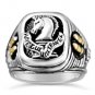 Paladin Pistolero Mens signet engraved ring Sterling Silver