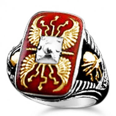 Roman Scutum Mens Legionaire ring sterling silver