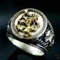 Norse Lion Mens signet Coin ring   Bluekorps Nordnaes Battalion Sterling silver