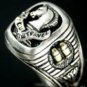 Paladin Pistolero Mens signet engraved ring Sterling Silver