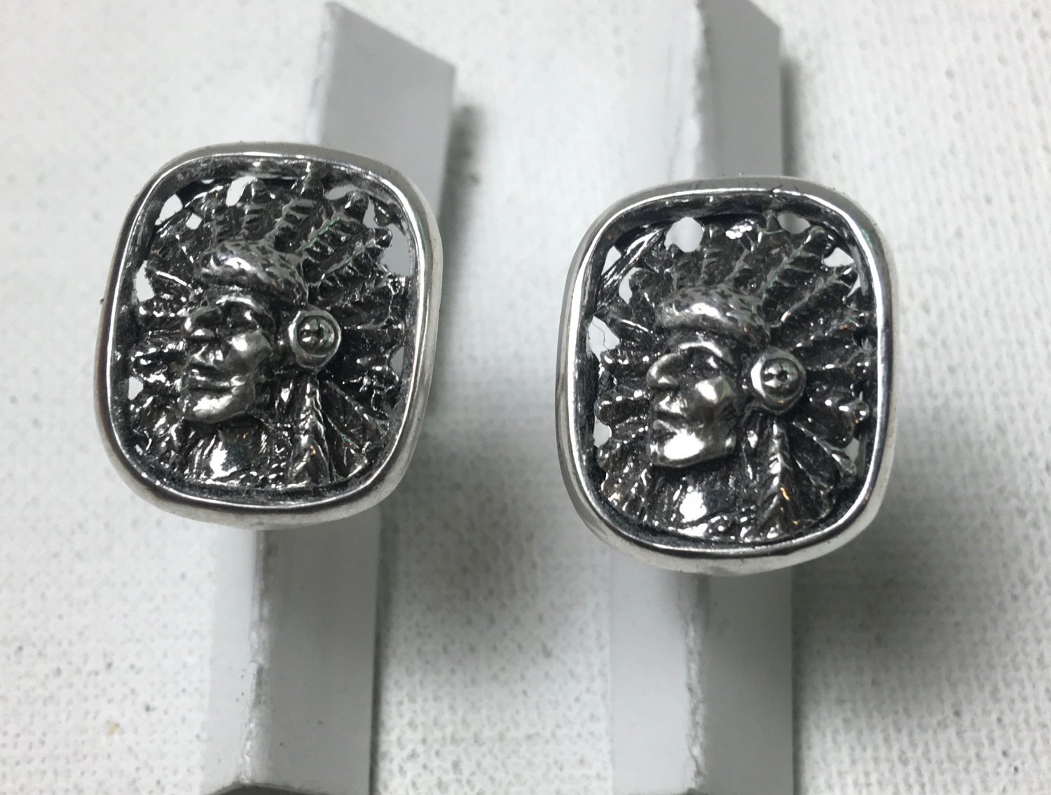 Native American Indian Chief sterling silver Cufflinks