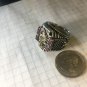 10 Karat SeaHorse Garnet silver ring Leg