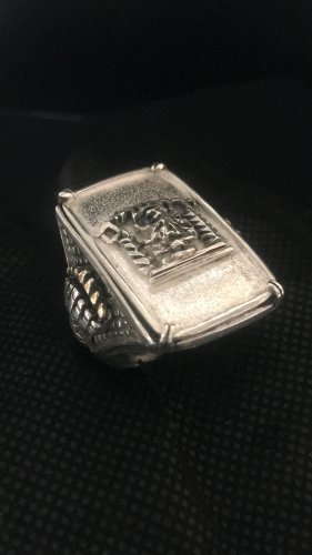 Jerusalem Lion city Emblem Sterling silver Ingot ring.