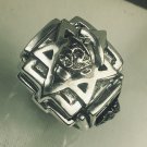 Artisan Made Haile Selassie Star of David 10K Gold accented Sterling silver ring