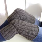 Dark Grey WOOL Size M (up to 21 in) Handmade Knitted Kneepads Therapeutic Leg Warmers Knee Socks