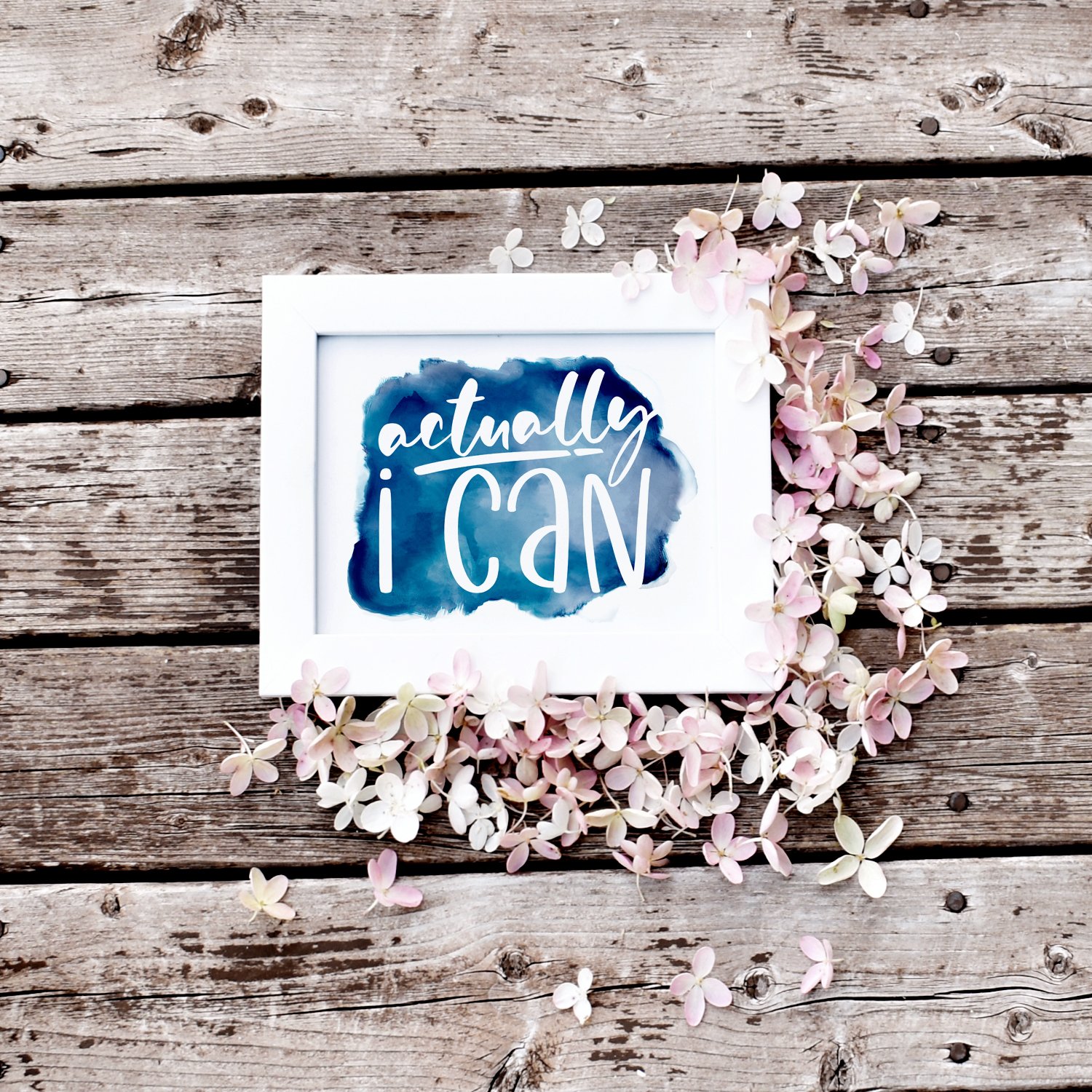 Actually I Can Blue Watercolour Printable Wall art