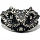 Rattlesnake ring S925 Sterling Silver Handmade punk snake head ring for boys