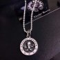 S925 Sterling Silver necklace foti swirl cross skull Hip-hop punk vintage Chrome Hearts necklace