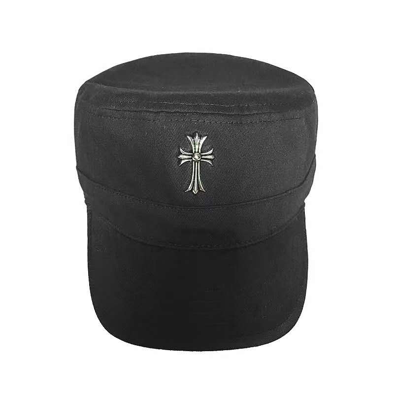 Chrome Hearts Cross cap vintage sun hat, Roman letter baseball cap, rock and roll trucker hat