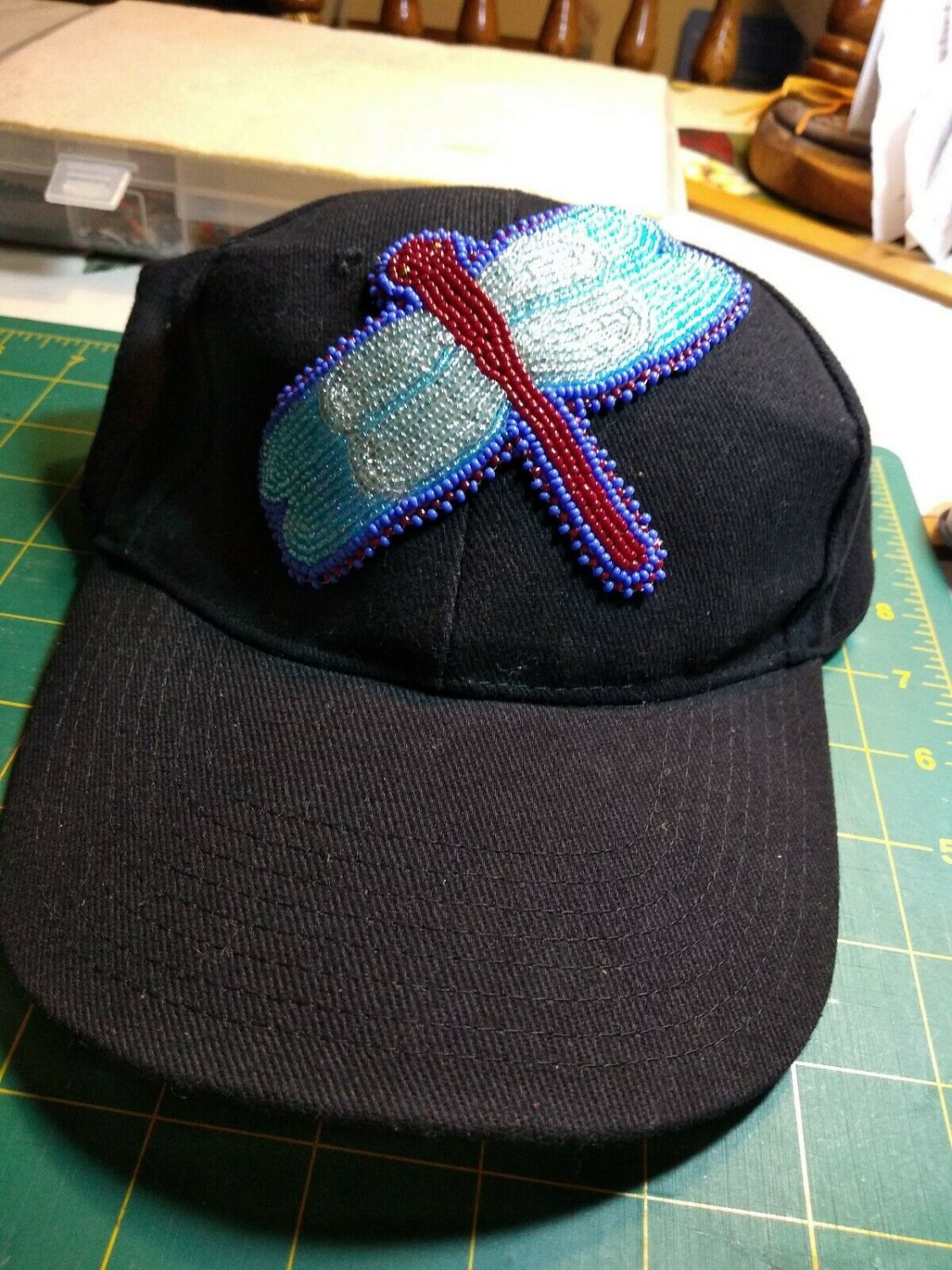 Beaded Dragonfly Cap