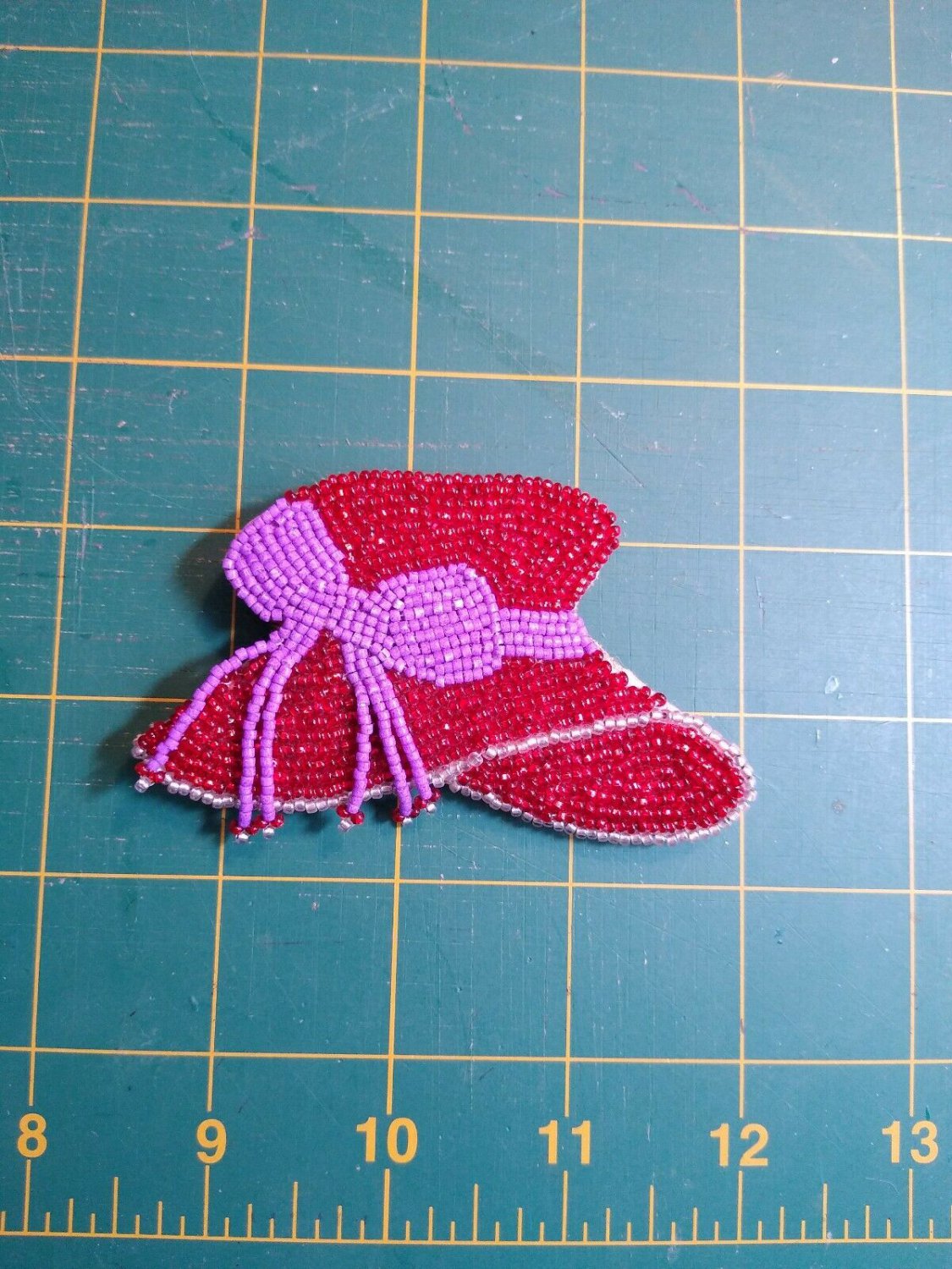 Beaded Red Hat Hatter Pin