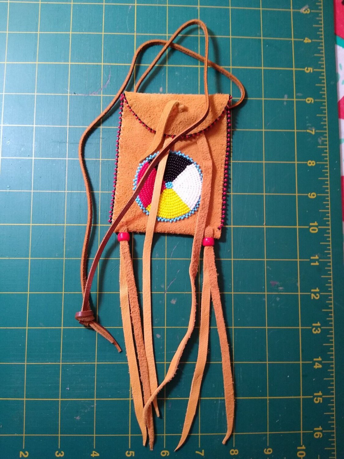 Beaded Medicine Bag 3" X 4"