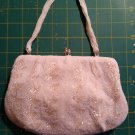 Vintage Beaded Purse Pearl White