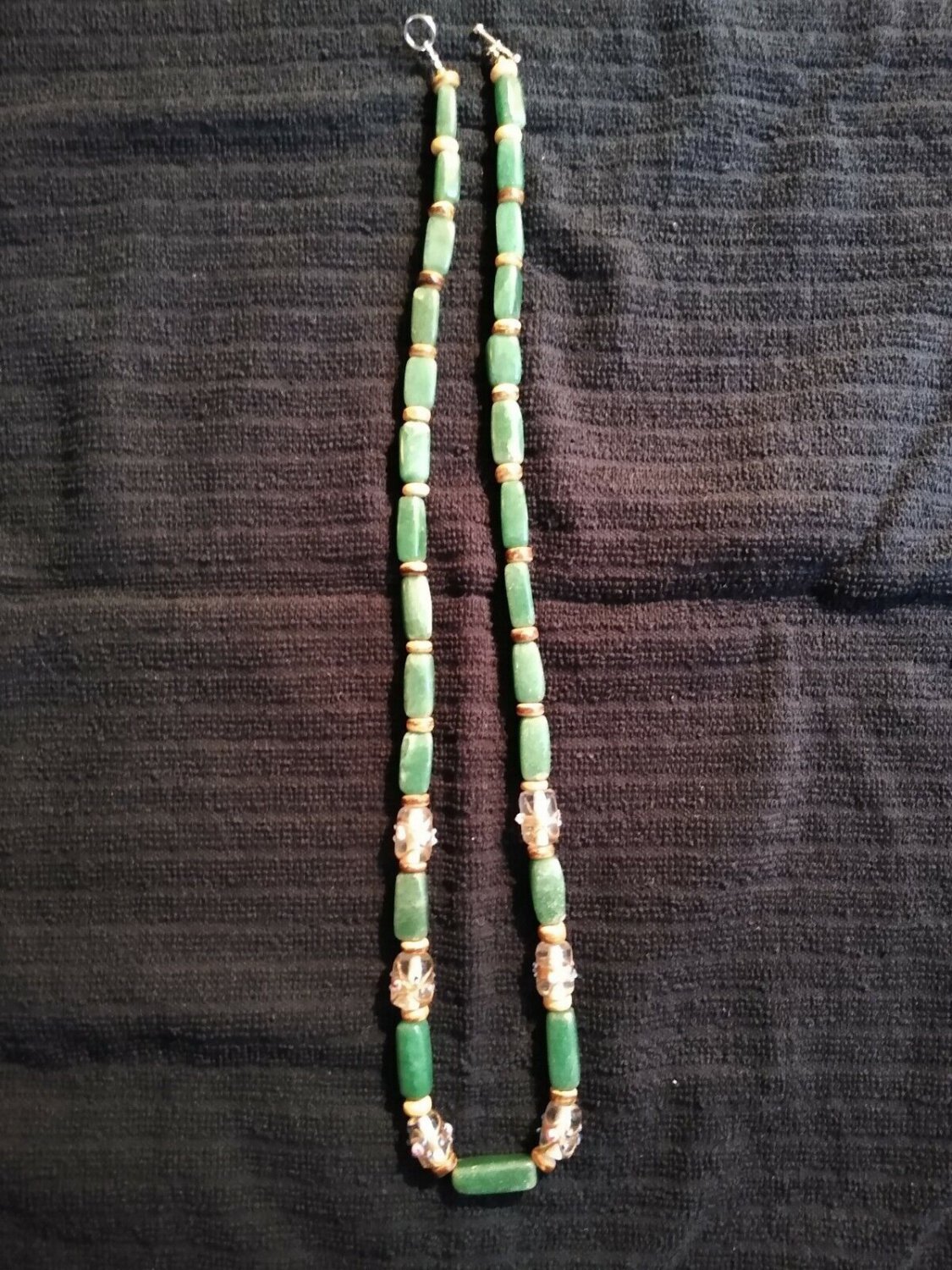 Jade Necklace with Lamp work Beads