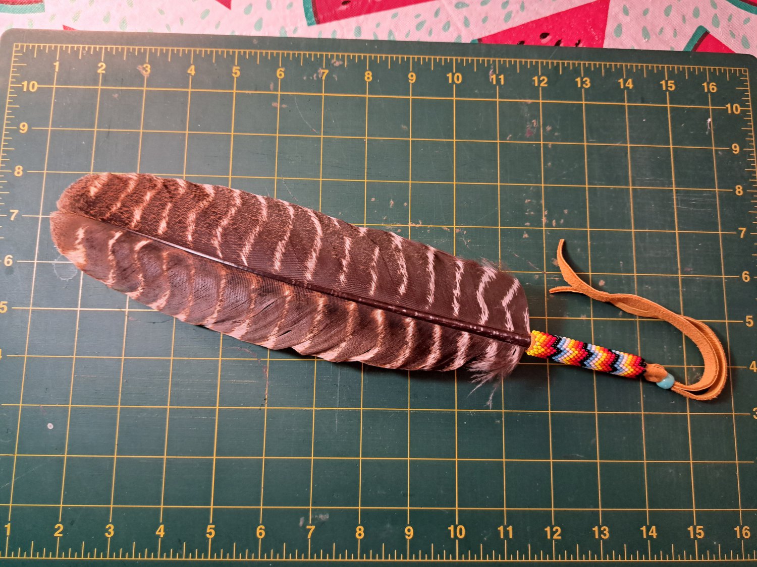 Beaded Smudge Feather