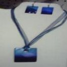 Necklace Set Blue shell with Lace