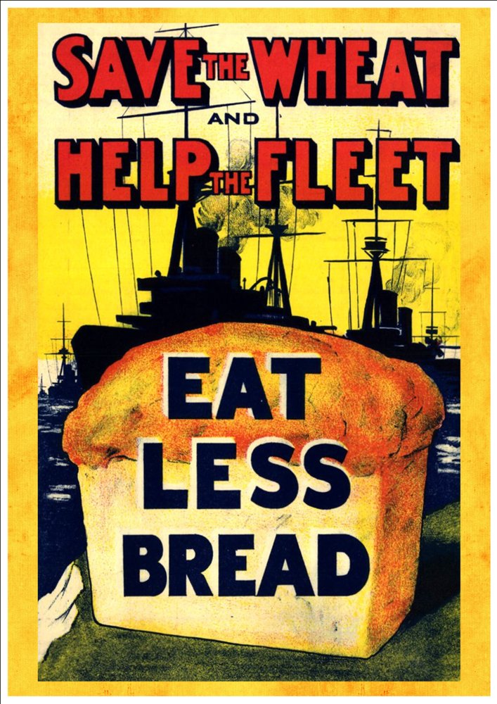 Eat Less Bread (2) - Vintage Propaganda Poster Art Print