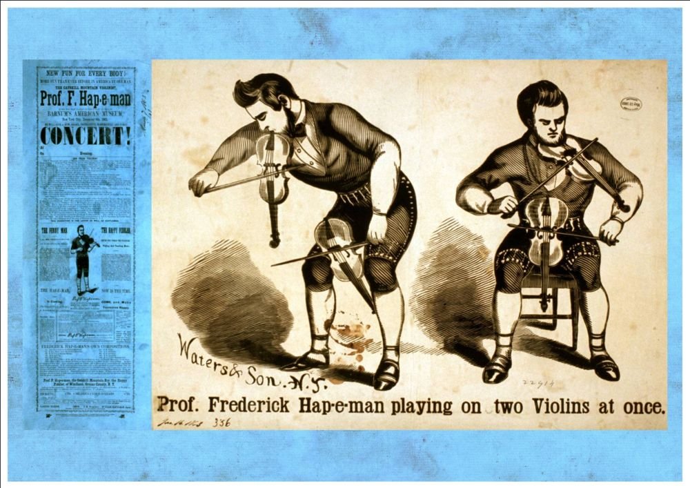 Professor Frederick Hap-e-Man, 1863.  Art Print Taken From A Vintage Concert / Theatre Poster