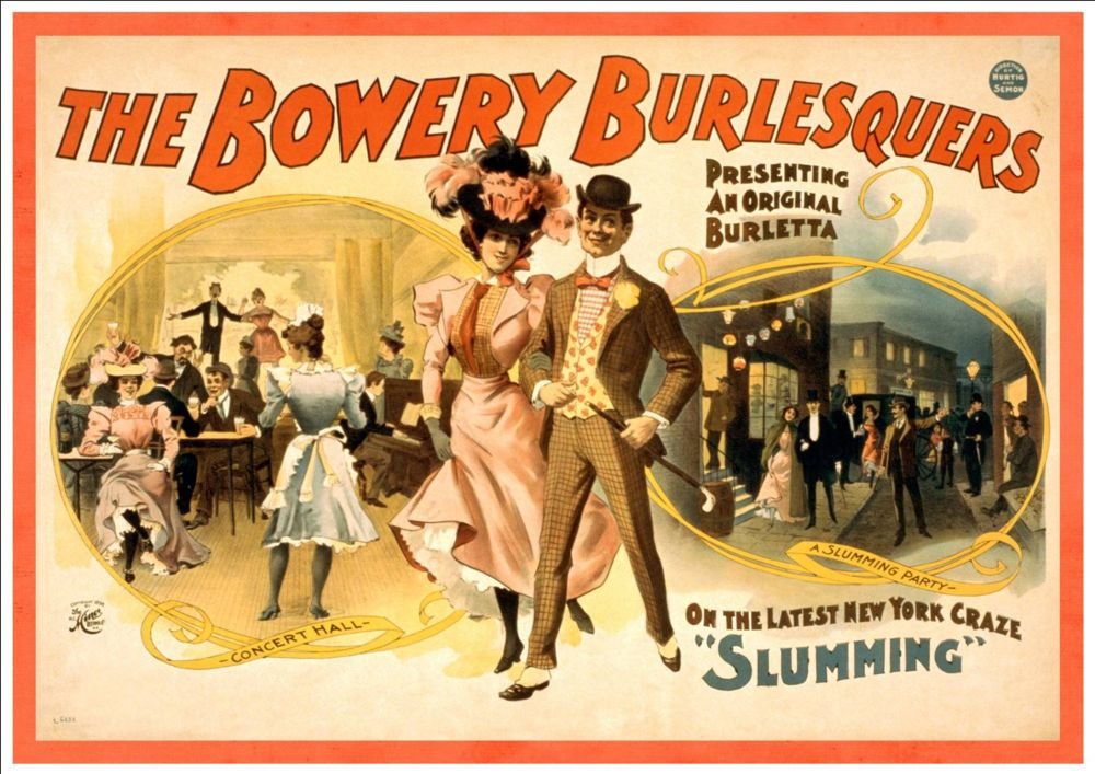 The Bowery Burlesquers, 1898.  Art Print Taken From A Vintage Concert / Theatre Poster
