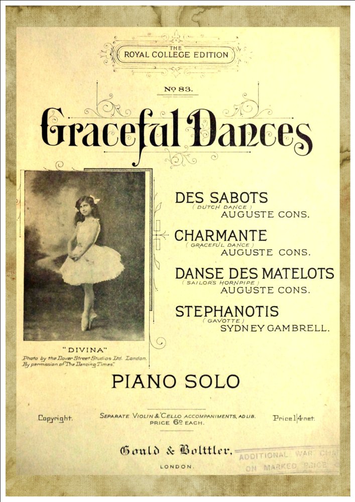 Graceful Dances - Antique / Vintage Sheet Music Cover Print
