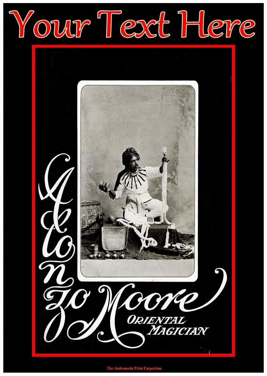Personalised Vintage Magicians Greeting Card - Alonzo Moore