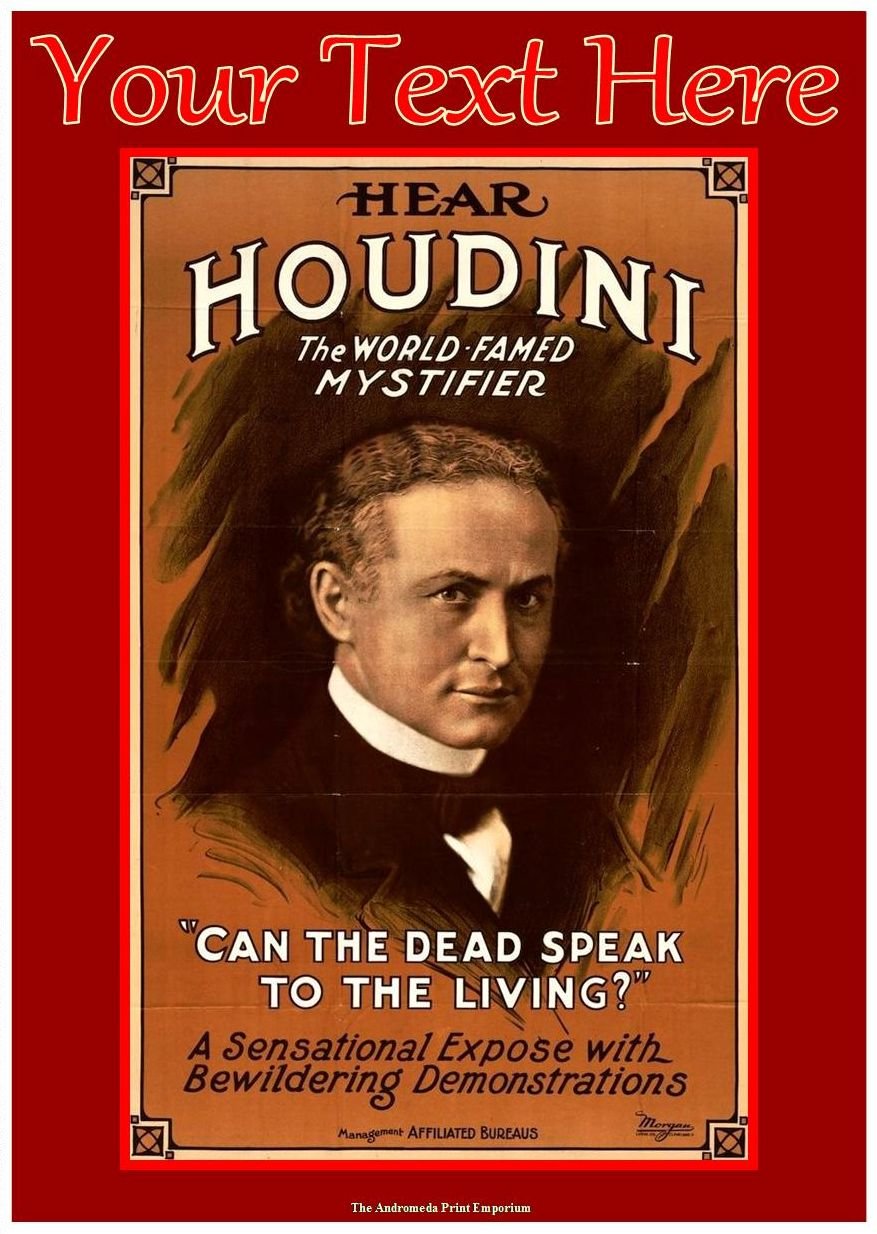 Personalised Vintage Magicians Greeting Card - Hear Houdini