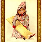 Personalised Vintage Style Children's Greetings Card - The Toboggan Slide