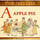 Personalised Vintage Style Children's Greetings Card - Kate Greenaway 'A', Apple Pie, 1886