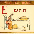 Personalised Vintage Style Children's Greetings Card - Kate Greenaway 'E', Eat It, 1886