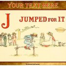 Personalised Vintage Style Children's Greetings Card - Kate Greenaway 'J', Jumped For It, 1886