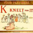 Personalised Vintage Style Children's Greetings Card - Kate Greenaway 'K', Knelt For It, 1886