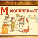 Personalised Vintage Style Children's Greetings Card - Kate Greenaway 'M', Mourned For It, 1886