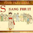 Personalised Vintage Style Children's Greetings Card - Kate Greenaway 'S', Sang For It, 1886