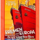 Personalised Greetings Card - North German Lloyd, Bremen & Europa (1929)