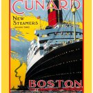 Personalised Greetings Card - Cunard Line - Boston to Europe